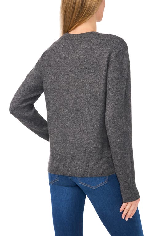 CECE CECE BOW FRONT CREWNECK SWEATER 