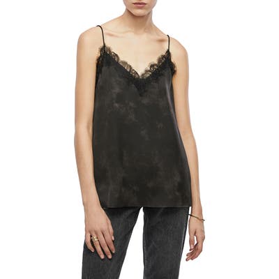 Anine Bing Belle Lace Trim Silk Camisole
