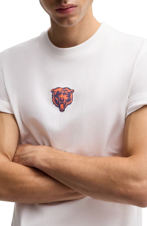 Shop Hugo Boss Boss X Nfl Stretch Cotton Graphic T-shirt In Chicago Bears - White