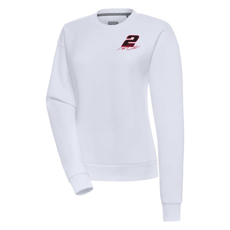 Shop Antigua White Austin Cindric Victory Pullover Sweatshirt