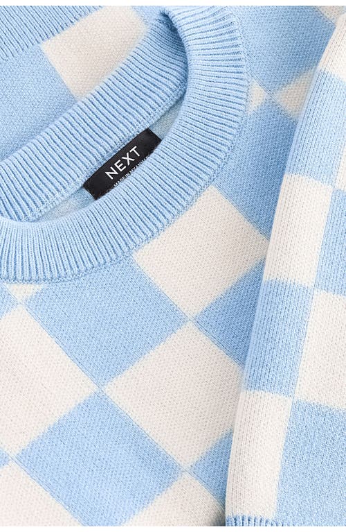 Shop Next Kids' Checkerboard Sweater In Blue