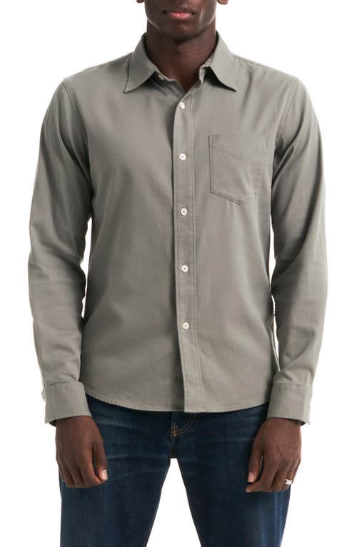 Draped Twill Button-Up Shirt in Shale