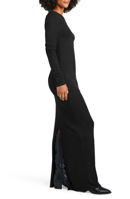 Shop Splendid Isabella Shimmer Long Sleeve Maxi Dress In Black