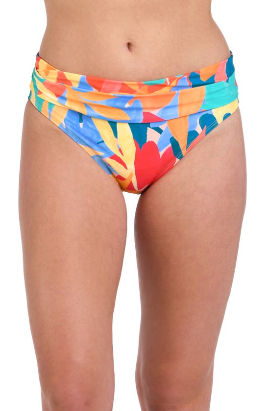 Shop La Blanca Fantasy Resort Shirred Bikini Bottoms In Multi