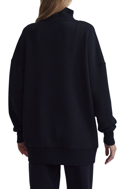 Shop Varley Masie Long Half Zip Sweatshirt In Black