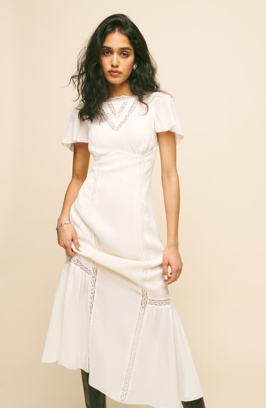 Shop Reformation Domini Empire Waist Dress In White
