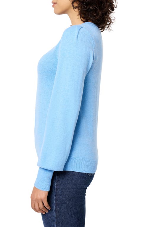 Shop Nic + Zoe Nic+zoe Pleat Shoulder Sweater In Bluebird