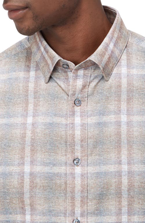 Shop Bugatchi Karl Shaped Fit Windowpane Check Stretch Button-up Shirt In Dusty Rose