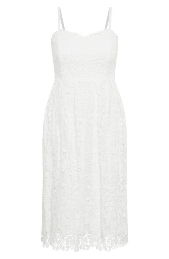 Shop City Chic Scarlet Lace Fit & Flare Dress In Ivory