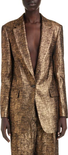Dries Van Noten Blanchet Metallic Tweed Blazer | Nordstrom