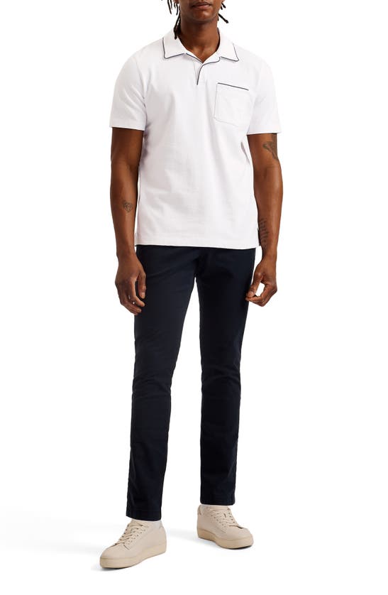 Shop Ted Baker Paisel Piped Cotton Polo In White