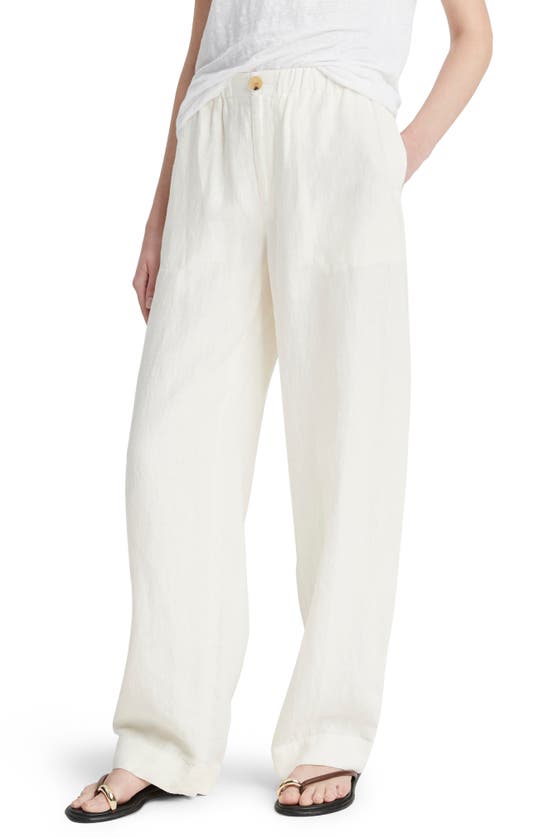Vince Hemp Wide-leg Utility Pants In Off White