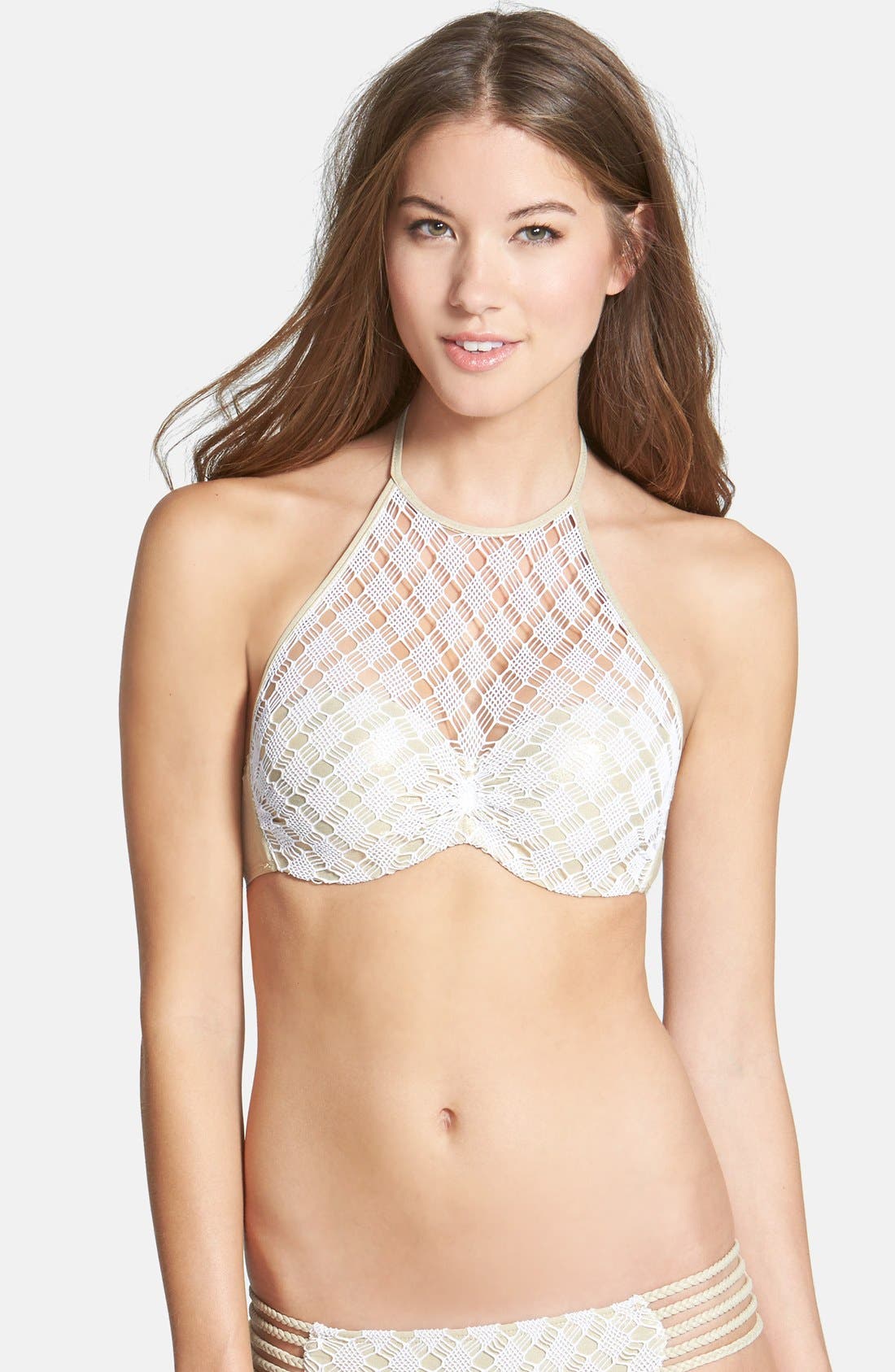 Luli Fama Crochet Front Underwire Bandeau Bikini Top Nordstrom