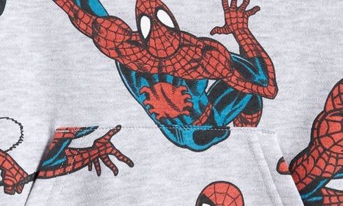 Shop Jem Kids' Spiderman™ Graphic Hoodie In Heather Grey