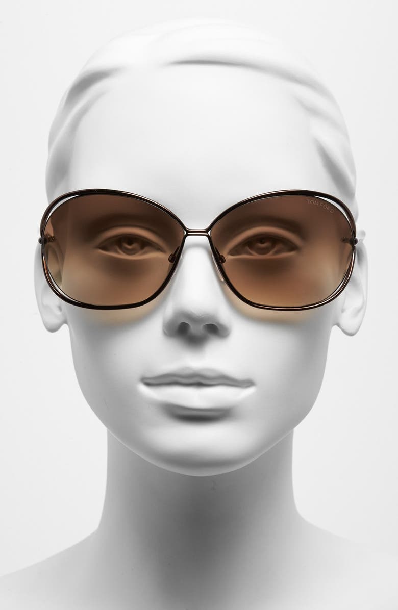 Tom Ford Carla 66mm Oversized Round Metal Sunglasses Nordstrom