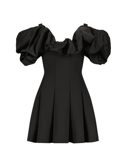 Mac Duggal Crepe Ruffle Godet Hem Mini Dress In Black