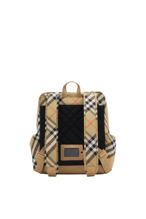 Burberry Check Nylon Backpack In Sand