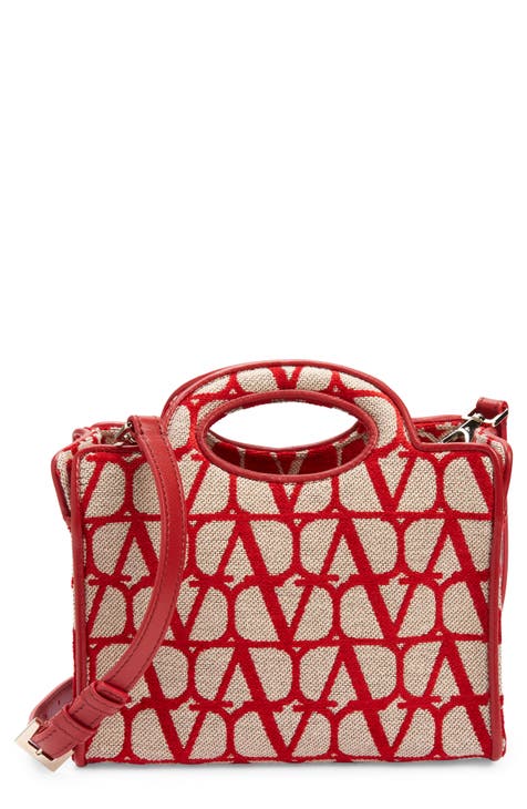Rockstud velvet handbag Valentino Garavani Red in Velvet - 22763583