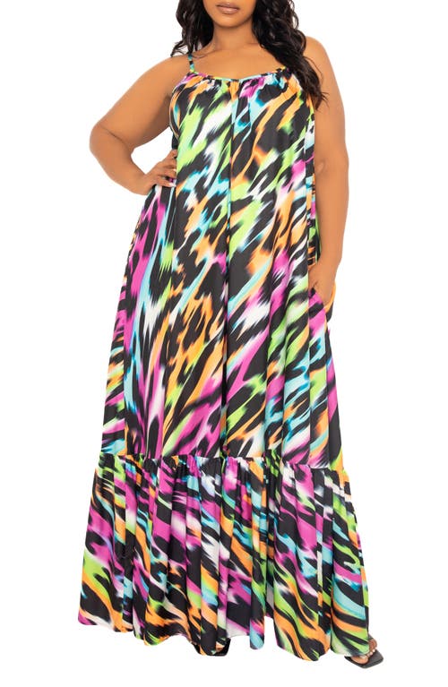 BUXOM COUTURE Animal Print Maxi Dress in Multi at Nordstrom