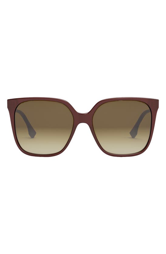 Shop Fendi The  Fine 59mm Geometric Sunglasses In Bordeaux