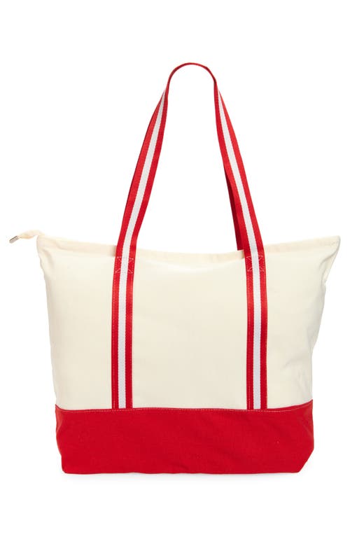 Shop Bp. Graphic Canvas Tote Back In Red- Montreal