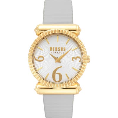Versus Versace Republique Leather Strap Watch,