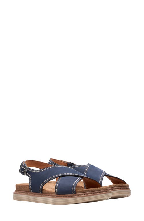 Clarks(r) Arwell Slingback Sandal in Navy Nubuck