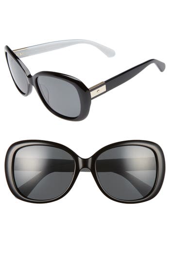 Kate Spade New York Judyann 56mm Polarized Sunglasses In Black