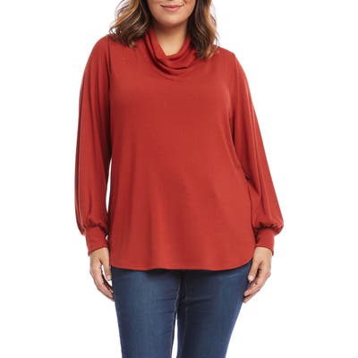 Plus Size Karen Kane Cowl Neck Blouson Sleeve Sweater
