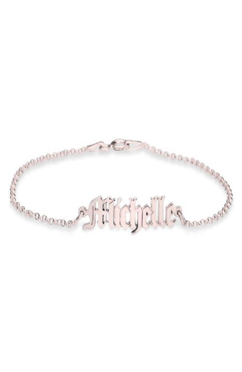Personalized Nameplate Pendant Bracelet in Rose Gold Plated