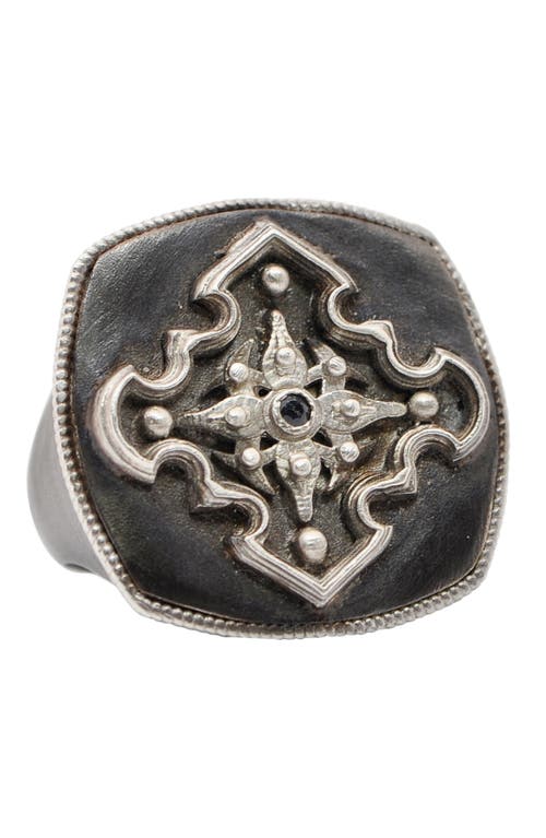 Men's Romero Cross Signet Ring in Silver