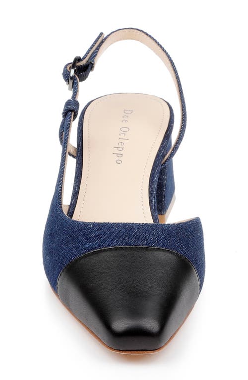 Shop Dee Ocleppo Naples Cap Toe Slingback Pump In Blue/black