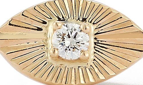 Dana Rebecca Designs Fluted Diamond Evil Eye Stud Earrings In Yellow Gold