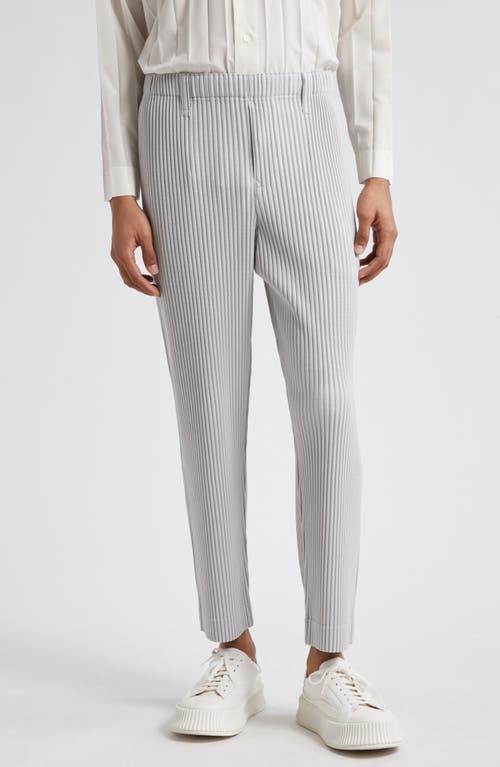 Homme Plissé Issey Miyake Pleated Pull-On Pants in Light Gray