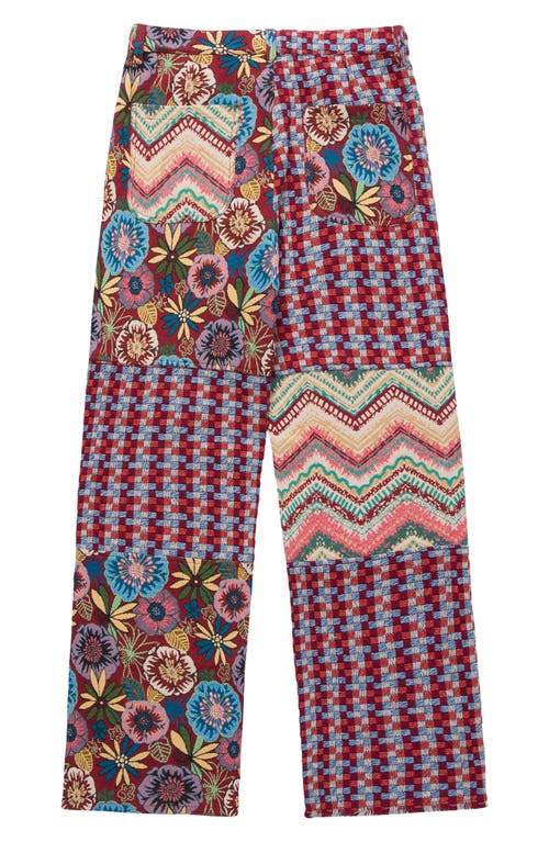 Shop Honor The Gift Tapestry Sounds Patchwork Flat Front Pants In Red