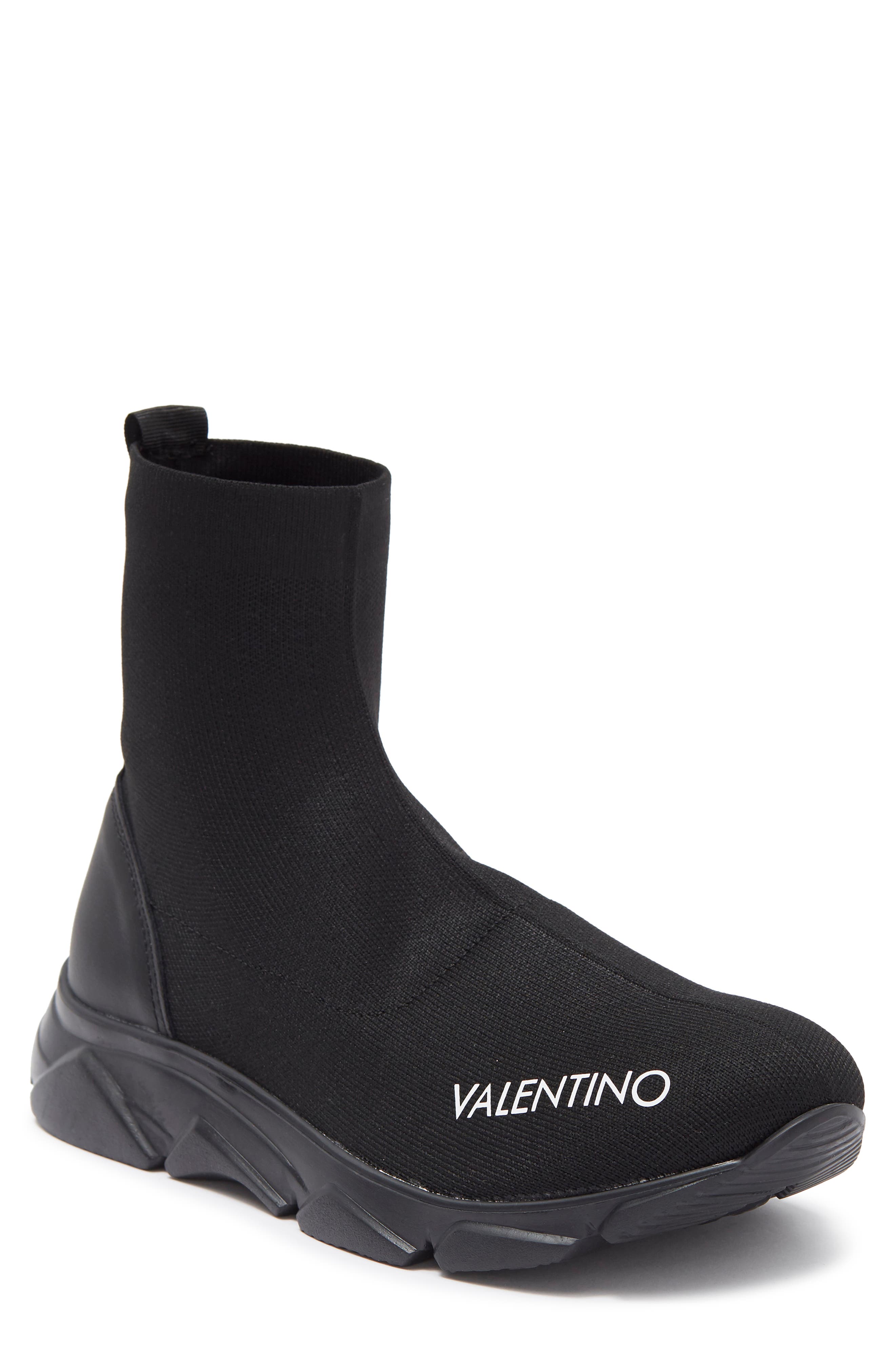 Valentino By Mario Valentino Melissa High Top Sock Sneaker In Black