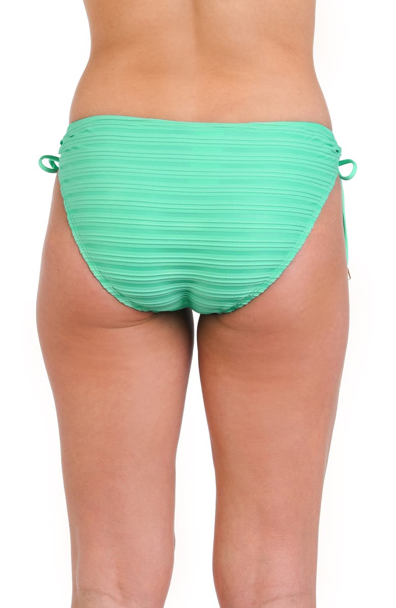 La Blanca Fluid Lines Adjustable Loop Hipster Bikini Bottoms, Alternate, color, Seafoam