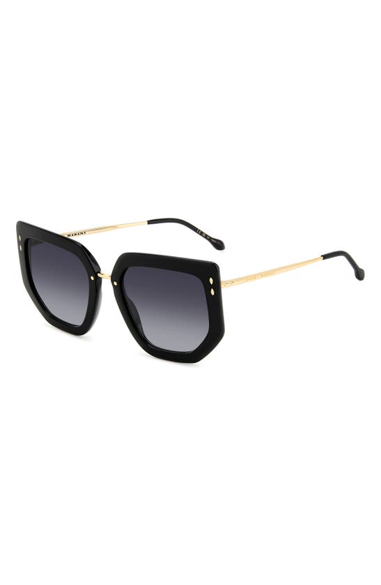 Shop Isabel Marant 55mm Gradient Cat Eye Sunglasses In Black Gold/ Grey Shaded