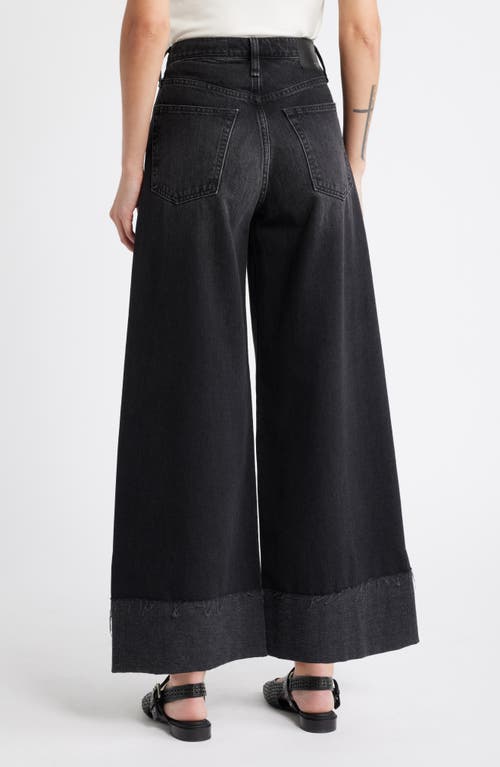 Rag & Bone Sofie Cuffed High Waist Wide Leg Jeans In Black