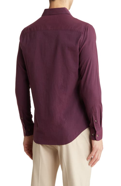 Travismathew Cloud Flannel Button-up Shirt In Blue Nights/mauve Wine
