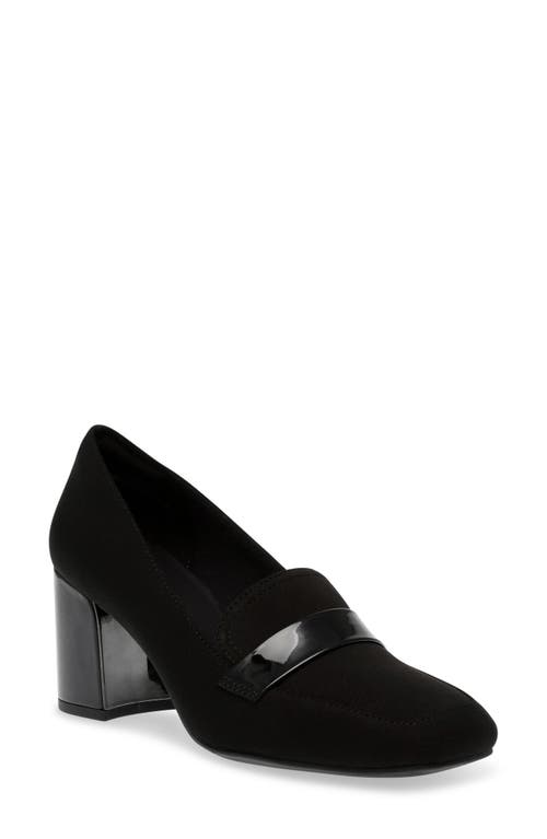 Shop Anne Klein Tarin Square Toe Pump In Black Stretch