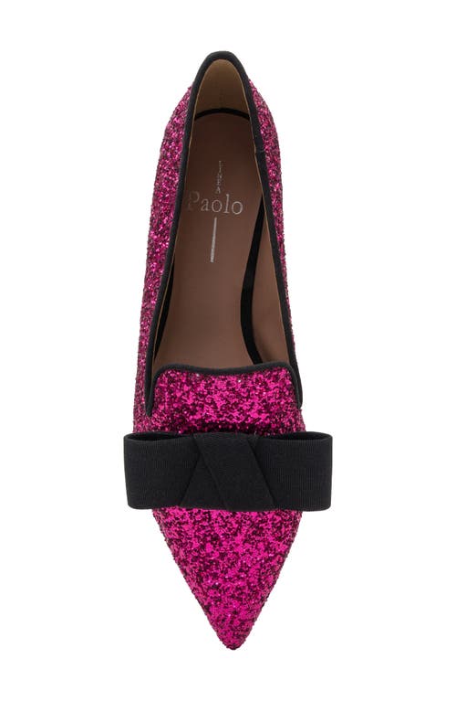 Linea Paolo Melrose Glitter Loafer In Fuchsia/black