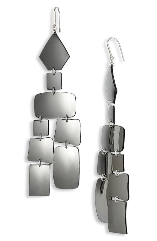 Shop Isabel Marant Hope Geometric Drop Earrings In Anthracite/silver