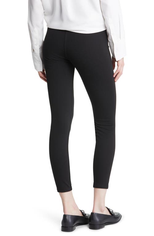 Hue Reversible Ponte Knit Crop Leggings In Black/gray