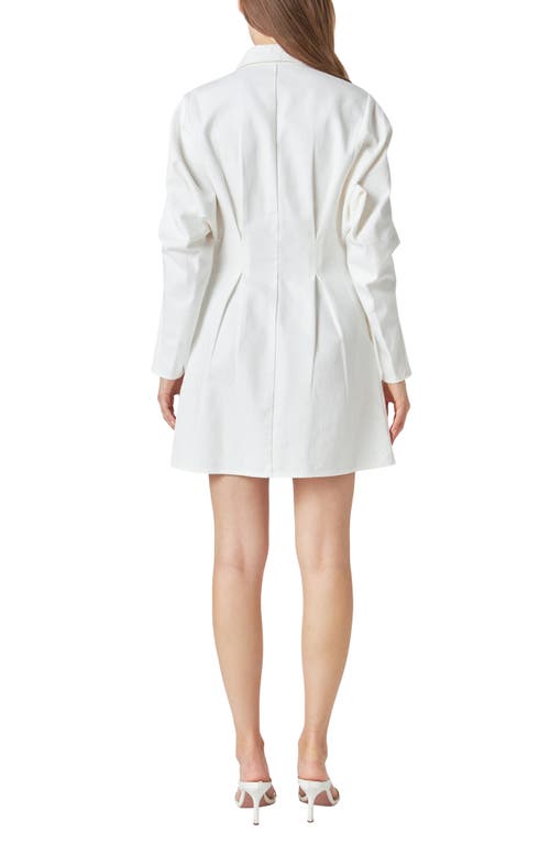 Grey Lab Long Sleeve Zip Minidress In White