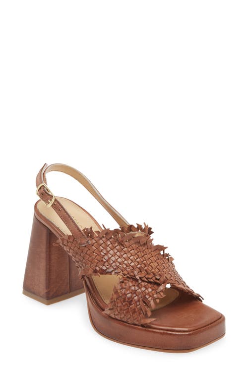 Chocolat Blu Inaya Slingback Platform Sandal Brown Leather at Nordstrom,