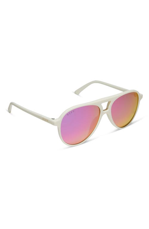 Shop Diff Tosca Ii 56mm Aviator Sunglasses In Pink Rush Mirror