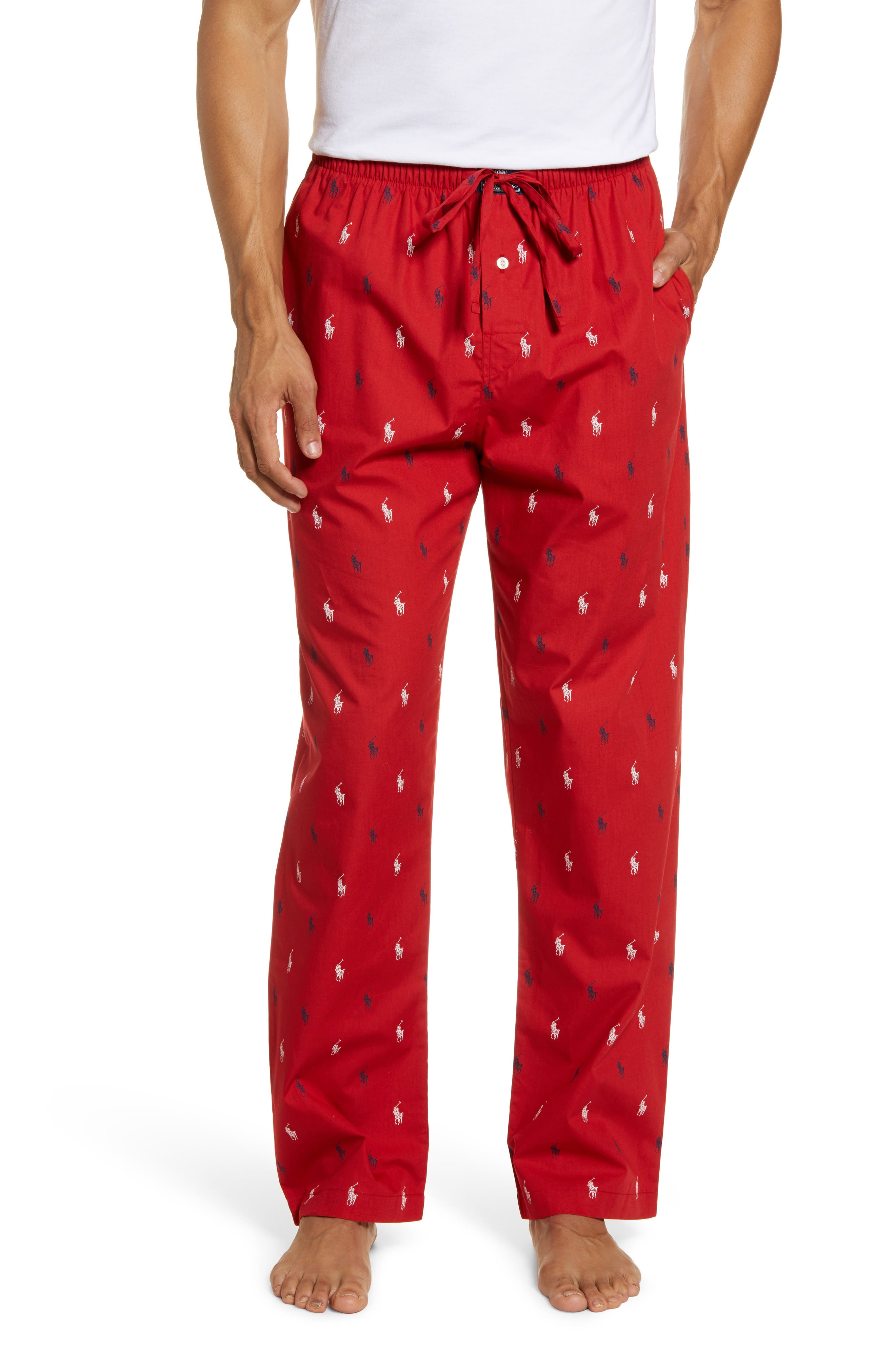 red polo pants