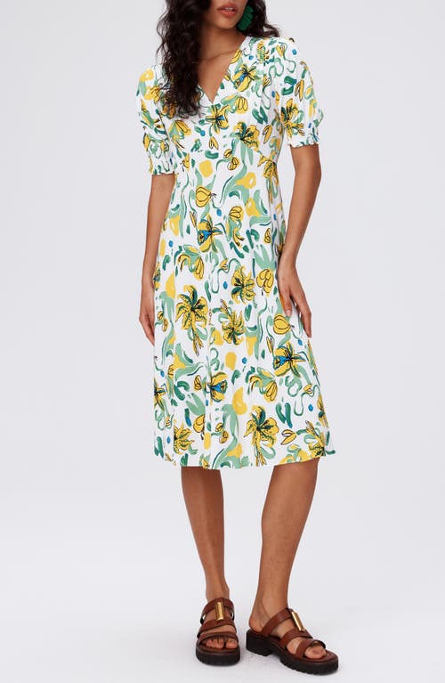 Diane von Furstenberg Jemma Floral Short Sleeve Dress June Bloom Jade at Nordstrom,