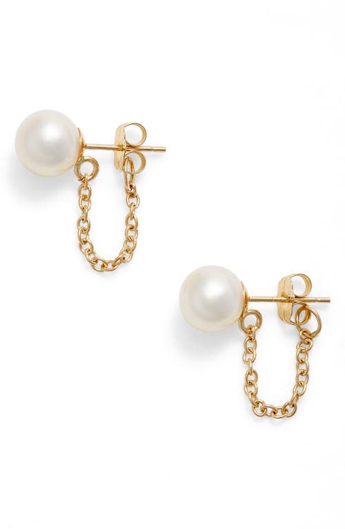 Poppy Finch Pearl Ear Chains in Yellow Gold/White Pearl at Nordstrom